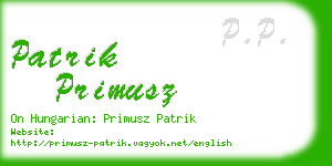 patrik primusz business card